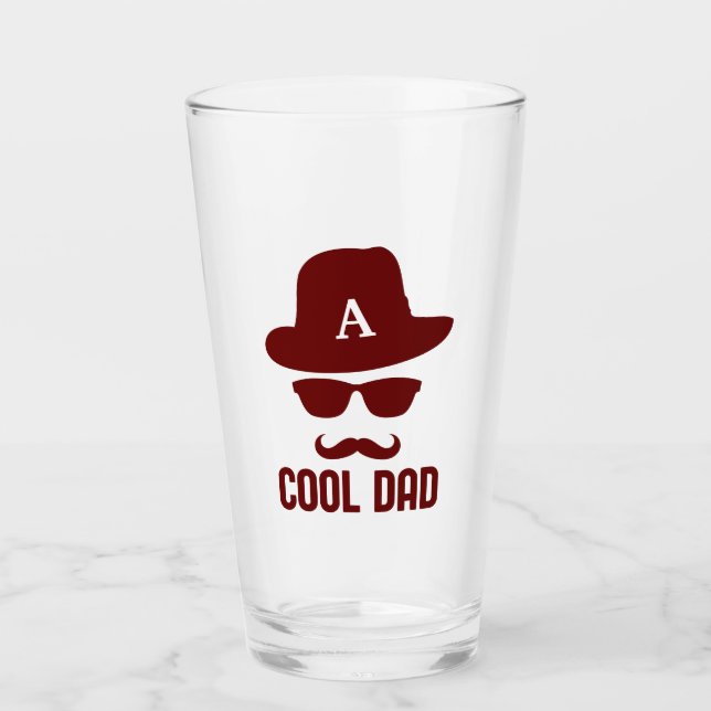 Verre Cool papa Meilleur DAD Jamais cool papa avec Monog (Devant)