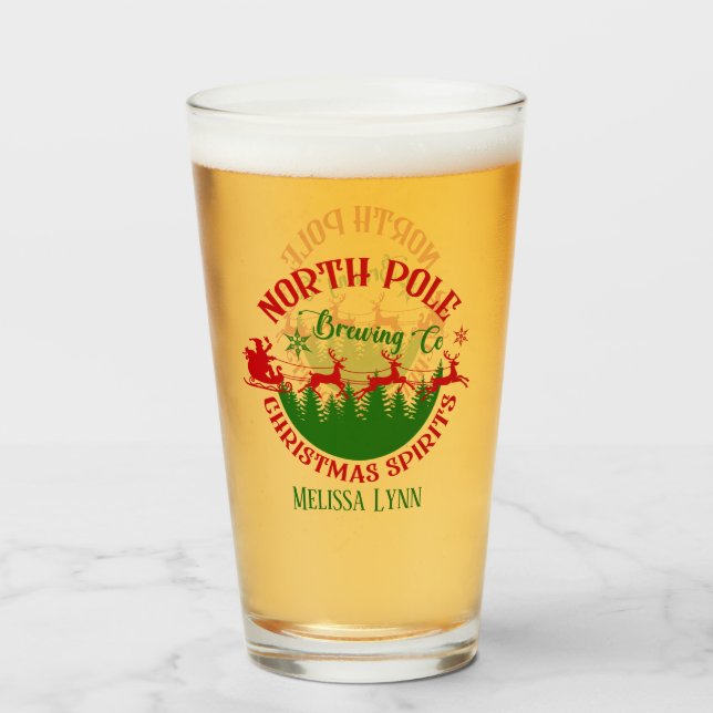 Verre cool Pôle Nord Société de brasserie Noël ajouter l (Devant (rempli))