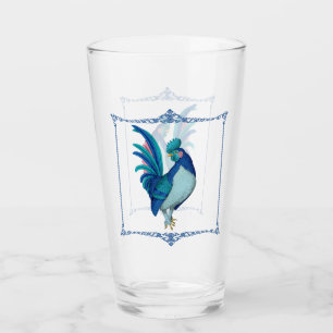 Verre Coq de Ferme de Campagne Française Bleu Sarcelle R
