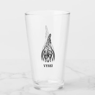 Verre Coq tribal noir et blanc