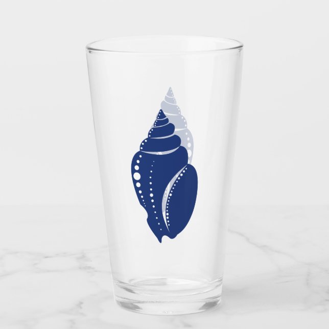 Verre Coquillage bleu Spiral (Devant)