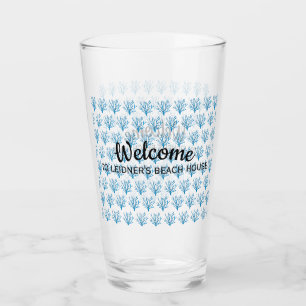 Verre Coraux bleu marine motif sur bleu