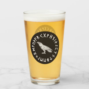Verre Corbeau Odin Viking Mythologie runes runique