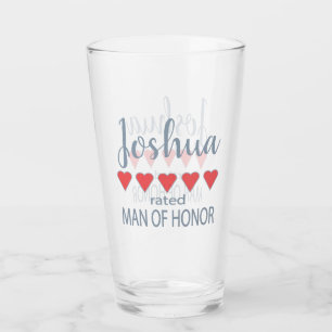Verre Cortège de Mariée & de Mariage 5 Cœurs Homme d'Hon