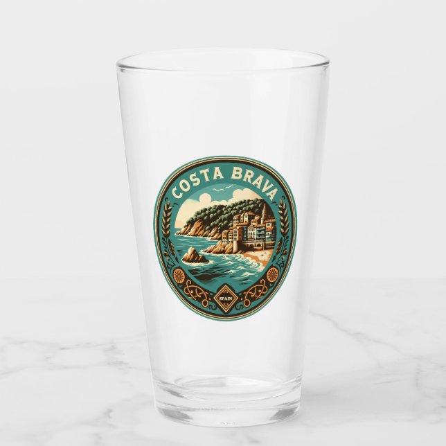 Verre Costa Brava Espagne Insigne d'Art Voyage (Devant)