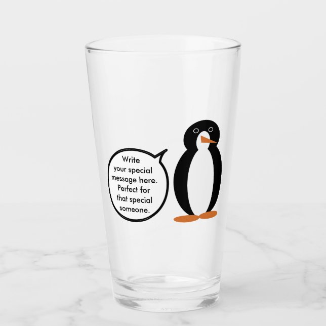 Verre Costume d'anniversaire avec Mme Penguin Personnali (Devant)