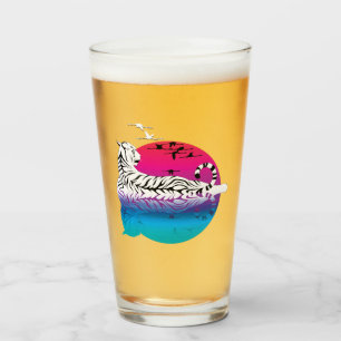 Verre Coucher de soleil de tigre blanc