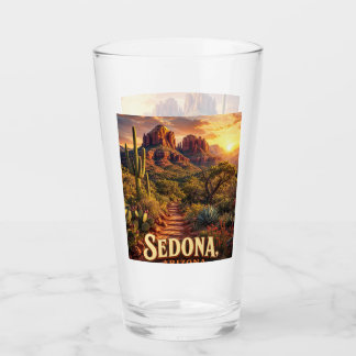 Verre Coucher de soleil Sedona Arizona Roche Rouge Déser