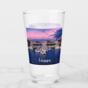 Verre Coucher de soleil sur la fontaine de Vienne