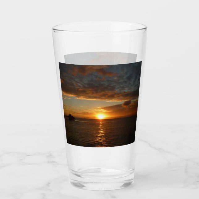 Verre Coucher de soleil sur la mer II (Devant)