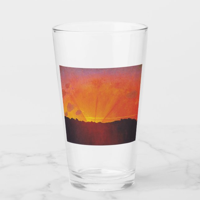 Verre coucher du soleil, ciel orange (par Félix Vallotto (Devant)