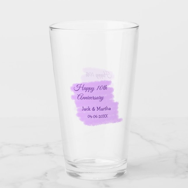 Verre Couleur d'eau violet éclaboussure moderne 10e anni (Devant)