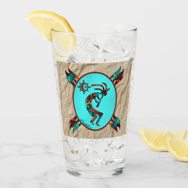 Verre Coupe Kokopelli du sud-ouest (Devant glace)