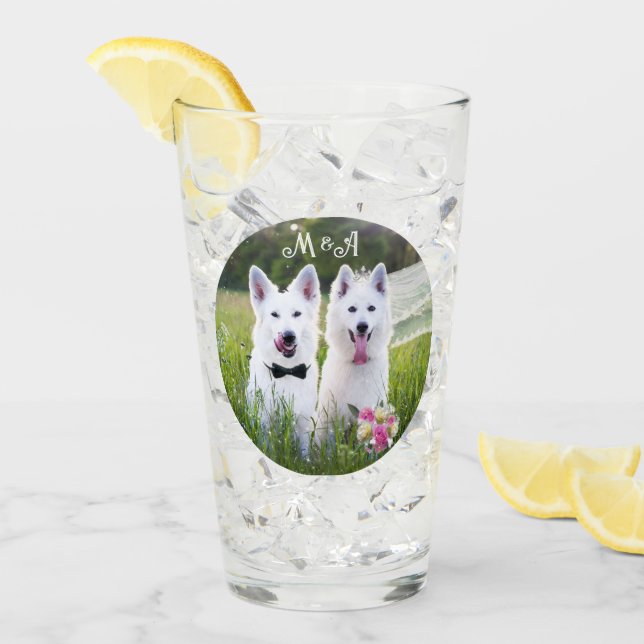 Verre Couple romantique de chiens qui se marient (Devant glace)