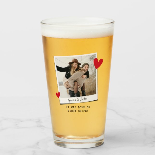 Verre Couples amoureux à la première brosse (Devant (rempli))