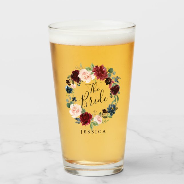 Verre Couronne de bouquet bourguignonne | La mariée (Devant (rempli))