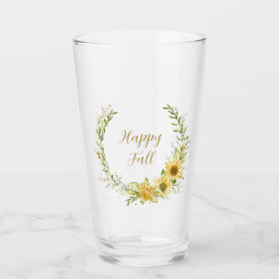 Verre Couronne de tournesols avec texte personnalisable