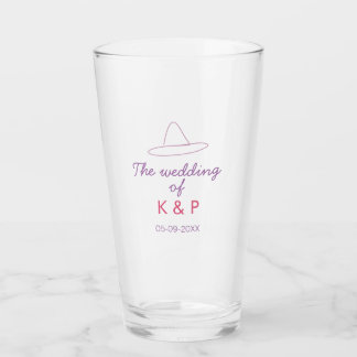 Verre cowboy hat the wedding of couple name date purple 