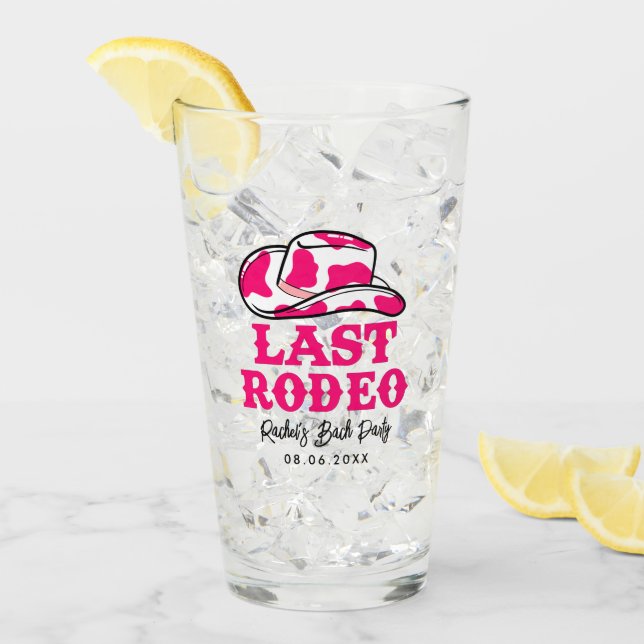 Verre Cowgirl Disco Dernier Rodeo Bachelorette (Devant glace)