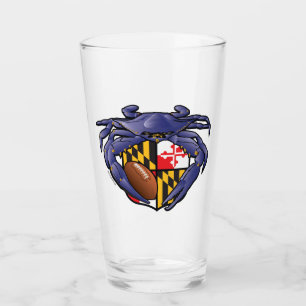 Verre Crabe du Maryland Football Crest Glacier