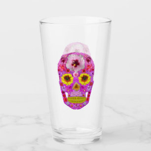 Verre Crâne à fleurs 7