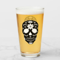 Crâne à sucre mexicain noir et blanc