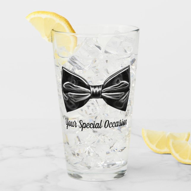 Verre Cravate Tuxedo Bow personnalisée (Devant glace)