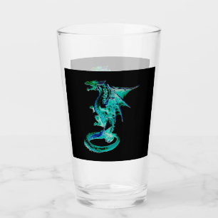 Verre Créature artistique de fantasy Dragon Bleu de Mer,