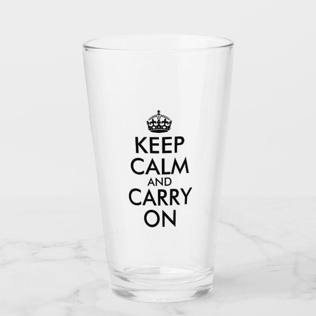 Verre Créez Votre Propre Keep Calm and Carry On (Devant)