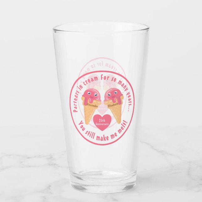Verre Crème glacée Scoops Cute Romantique Saint Valentin (Dos)