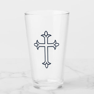 Verre Croix Chrétienne Classique Art Minimaliste Fin