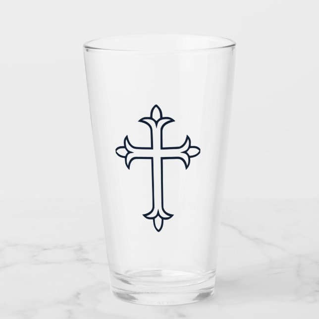 Verre Croix chrétienne typique (Devant)