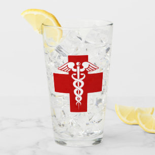 Verre Croix de Caducée pour infirmières ou médecins
