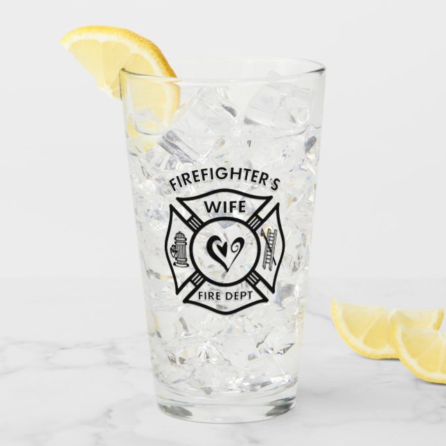 Verre Croix maltaise d'épouse de sapeurs-pompiers (Devant glace)