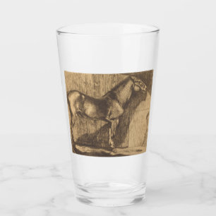 Verre Croquis d'un Poney (par Paul-Albert Besnard)