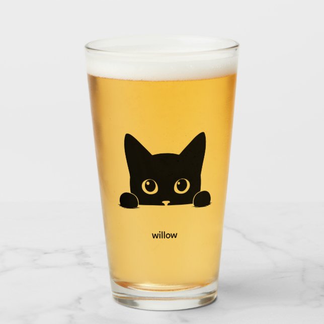 Verre Custom Cute Cat Pet Name (Devant (rempli))