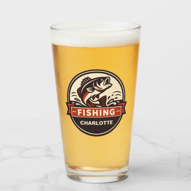 Verre Custom Name Fishing (Devant (rempli))