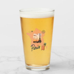 Verre Customizable Travel Themed Paris Drinking Glass