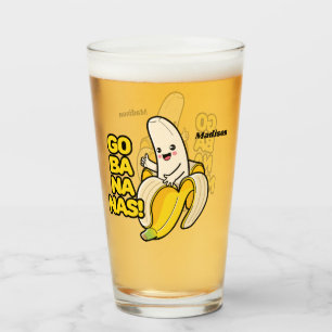 Verre Cute bananes nom personnalisé