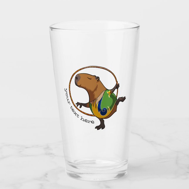 Verre Cute Capybara Rhythmic Gymnastics Hoop Cartoon (Devant)