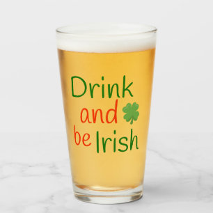 Verre Cute Green et Red Irish Clover