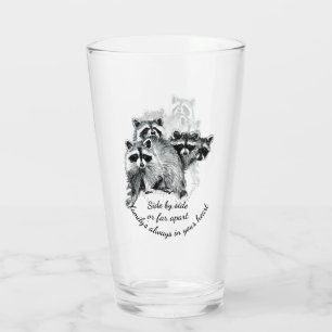 Verre Cute Raccoon Famille Citation Aquarelle Animal Art