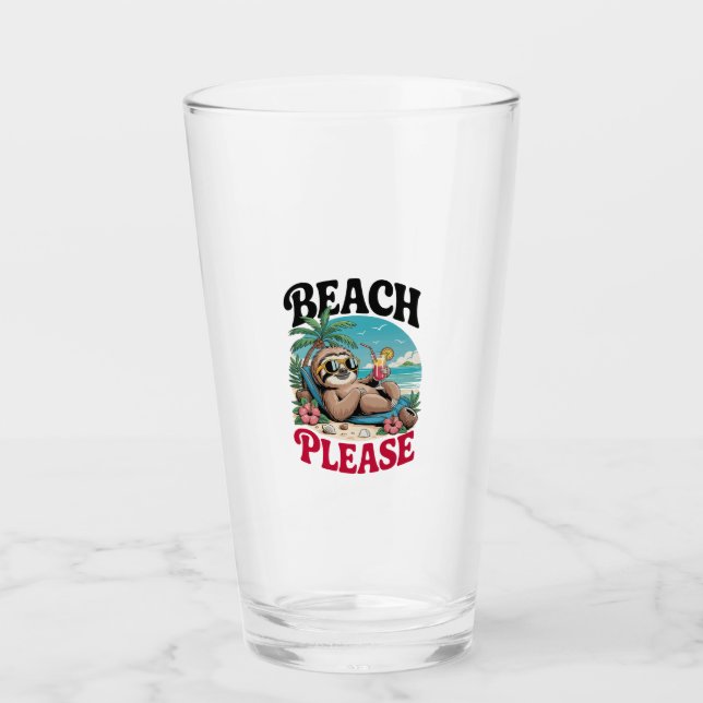Verre Cute Sloth Summertime (Devant)
