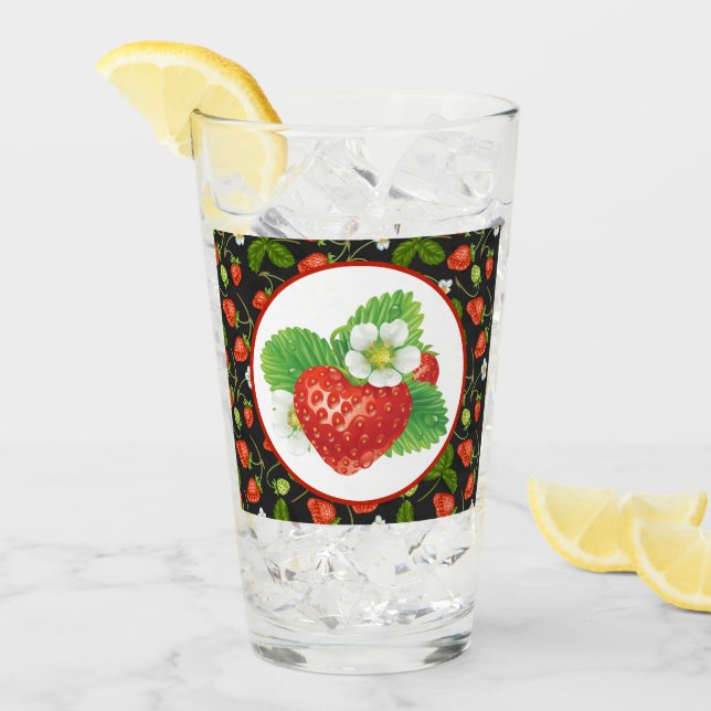 Verre cute strawberry lovers kitver (Devant glace)