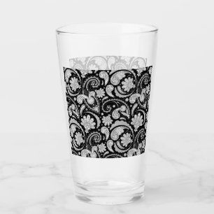 Verre Cute vintage noir blanc paisley motif