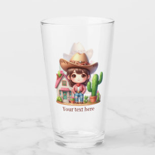 Verre Cute Western Cowgirl ajouter des filles texte