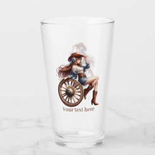 Verre Cute Western Cowgirl ajouter du texte