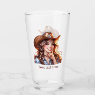 Verre Cute Western Cowgirl ajouter du texte