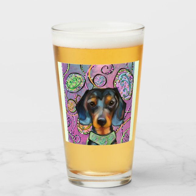VERRE DACHSHUND  (Devant (rempli))