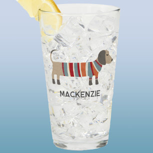 Verre Dachshund Saucage Wiener Chien Personnalisé